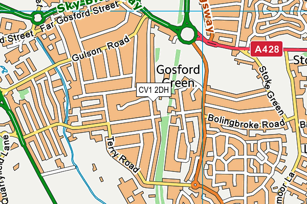 CV1 2DH map - OS VectorMap District (Ordnance Survey)