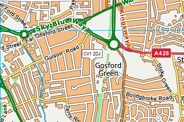 CV1 2DJ map - OS VectorMap District (Ordnance Survey)