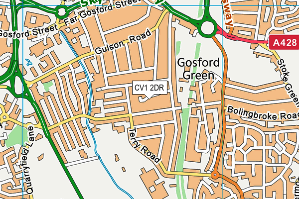 CV1 2DR map - OS VectorMap District (Ordnance Survey)