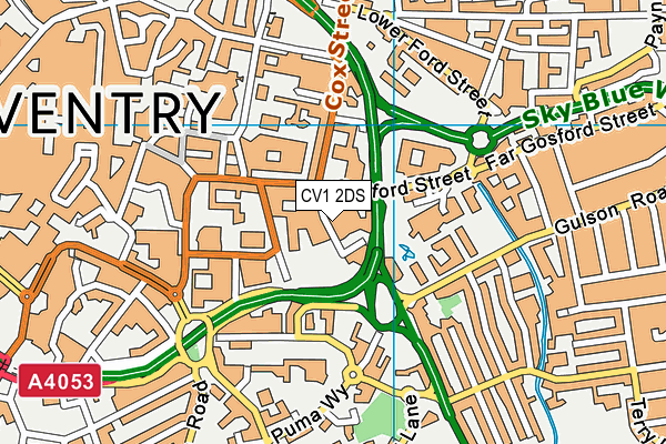 CV1 2DS map - OS VectorMap District (Ordnance Survey)