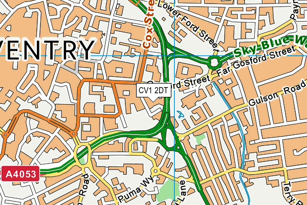 CV1 2DT map - OS VectorMap District (Ordnance Survey)