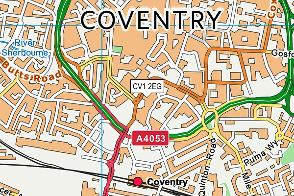 CV1 2EG map - OS VectorMap District (Ordnance Survey)