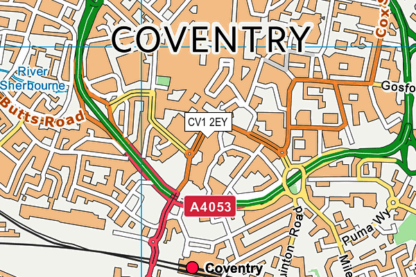 CV1 2EY map - OS VectorMap District (Ordnance Survey)