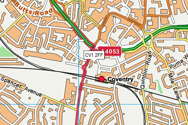 CV1 2FF map - OS VectorMap District (Ordnance Survey)