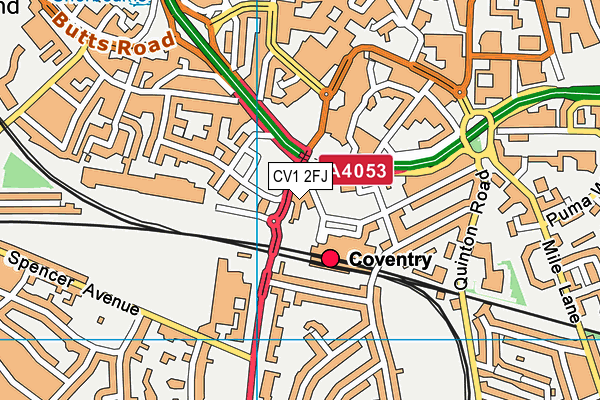 CV1 2FJ map - OS VectorMap District (Ordnance Survey)