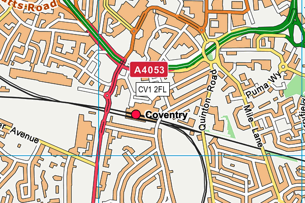 CV1 2FL map - OS VectorMap District (Ordnance Survey)