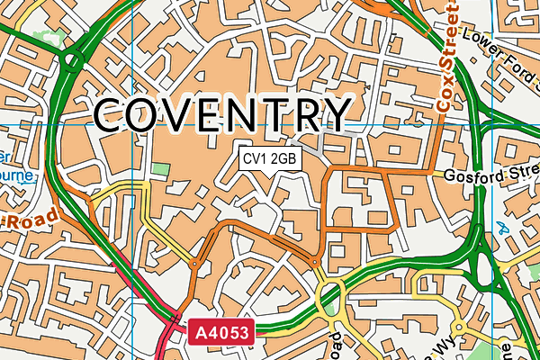 CV1 2GB map - OS VectorMap District (Ordnance Survey)