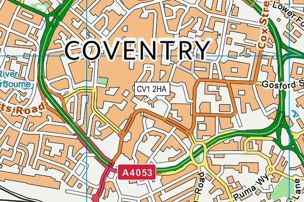 CV1 2HA map - OS VectorMap District (Ordnance Survey)