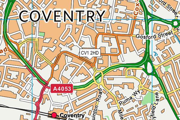 CV1 2HD map - OS VectorMap District (Ordnance Survey)