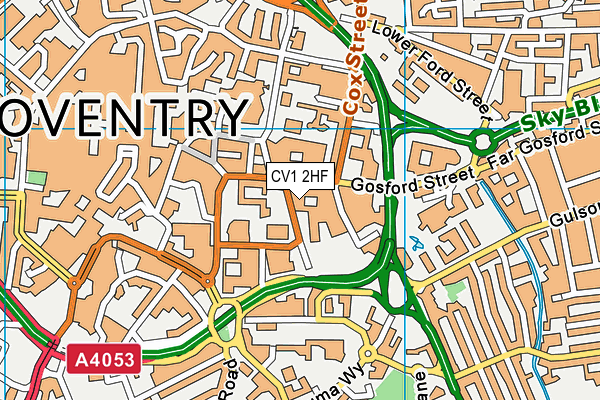 CV1 2HF map - OS VectorMap District (Ordnance Survey)