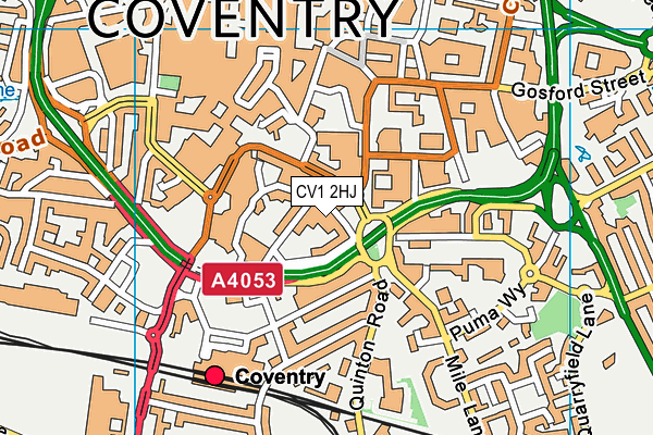 CV1 2HJ map - OS VectorMap District (Ordnance Survey)