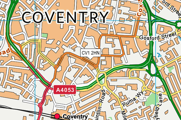 CV1 2HN map - OS VectorMap District (Ordnance Survey)