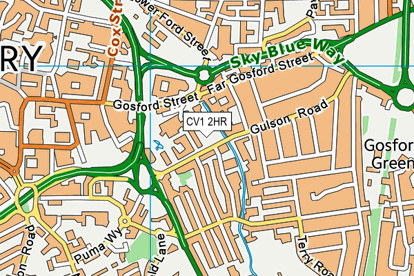 CV1 2HR map - OS VectorMap District (Ordnance Survey)