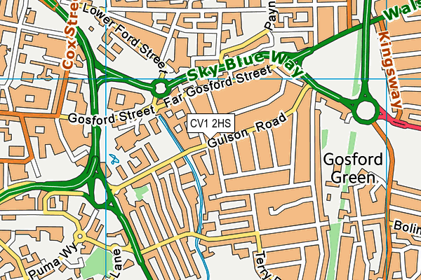 CV1 2HS map - OS VectorMap District (Ordnance Survey)