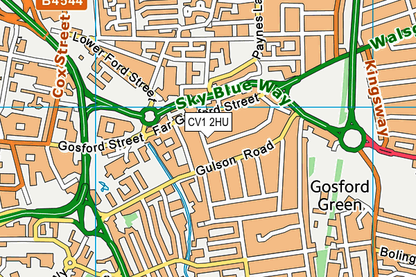 CV1 2HU map - OS VectorMap District (Ordnance Survey)