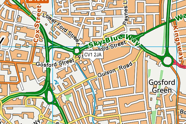 CV1 2JA map - OS VectorMap District (Ordnance Survey)