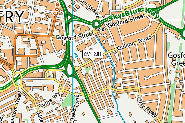 CV1 2JH map - OS VectorMap District (Ordnance Survey)