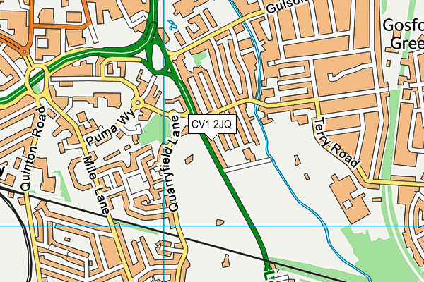 CV1 2JQ map - OS VectorMap District (Ordnance Survey)