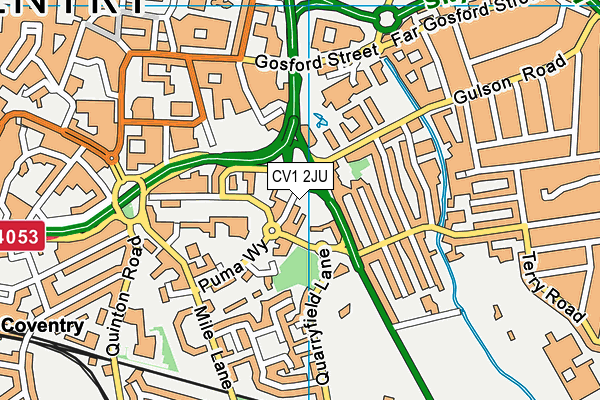 CV1 2JU map - OS VectorMap District (Ordnance Survey)