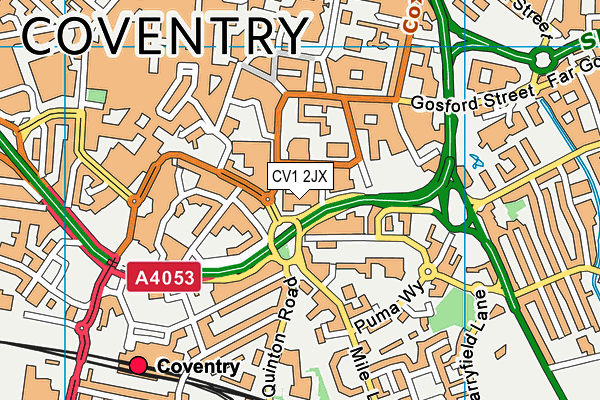 CV1 2JX map - OS VectorMap District (Ordnance Survey)