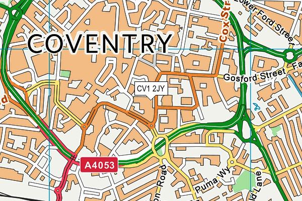 CV1 2JY map - OS VectorMap District (Ordnance Survey)