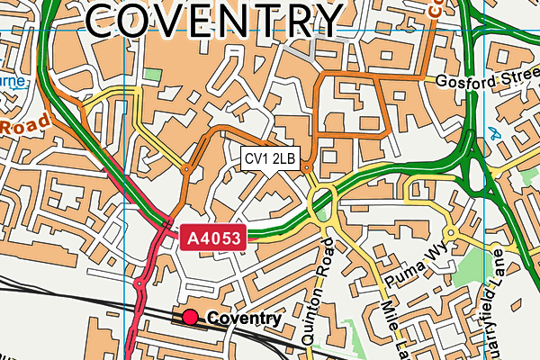 CV1 2LB map - OS VectorMap District (Ordnance Survey)