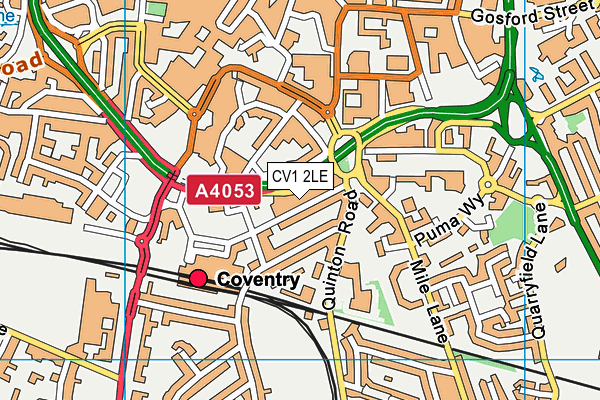 CV1 2LE map - OS VectorMap District (Ordnance Survey)