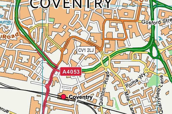 CV1 2LJ map - OS VectorMap District (Ordnance Survey)