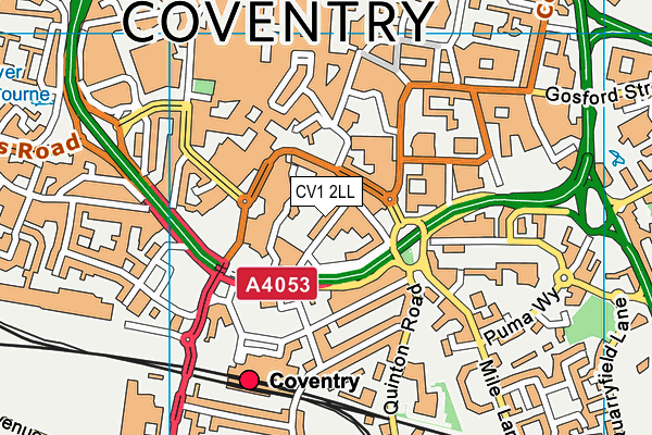 CV1 2LL map - OS VectorMap District (Ordnance Survey)