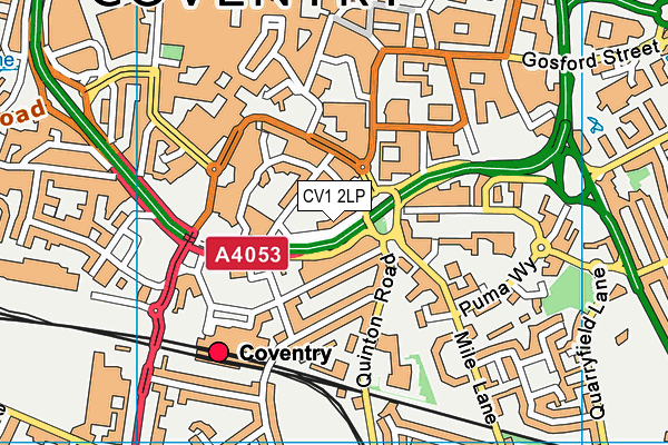 CV1 2LP map - OS VectorMap District (Ordnance Survey)