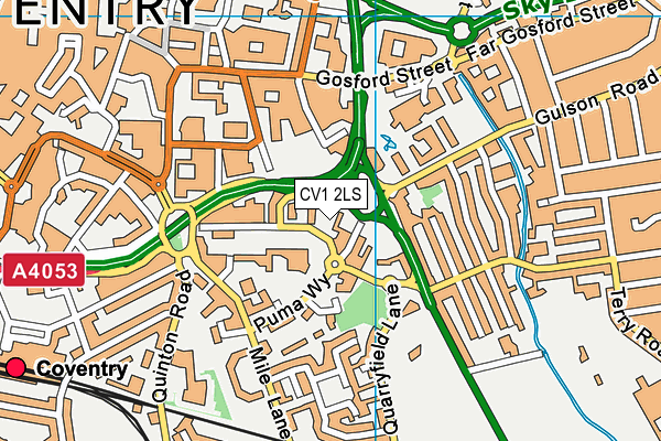 CV1 2LS map - OS VectorMap District (Ordnance Survey)