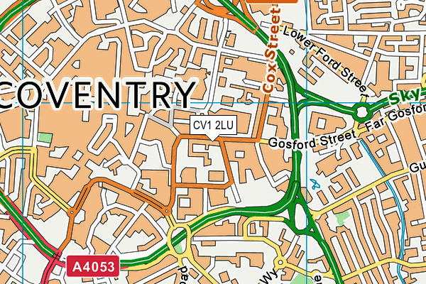 CV1 2LU map - OS VectorMap District (Ordnance Survey)