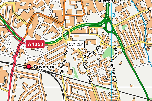 CV1 2LY map - OS VectorMap District (Ordnance Survey)