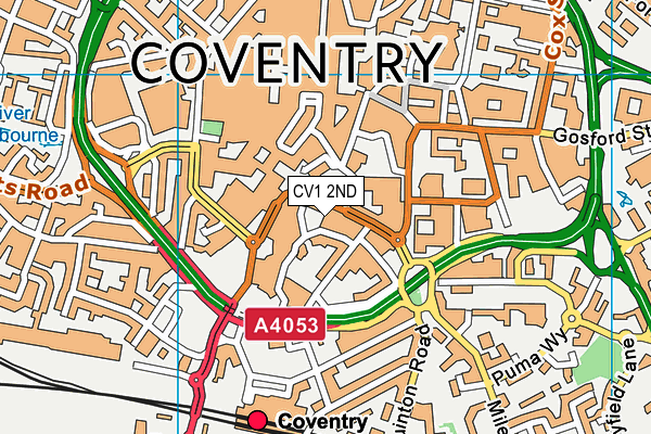 CV1 2ND map - OS VectorMap District (Ordnance Survey)