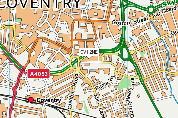 CV1 2NE map - OS VectorMap District (Ordnance Survey)