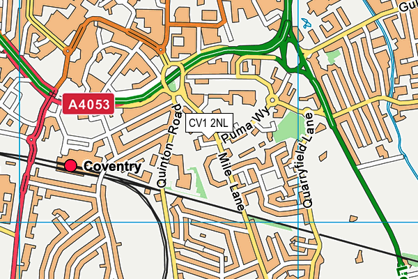 CV1 2NL map - OS VectorMap District (Ordnance Survey)