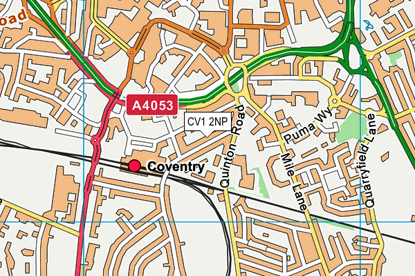 CV1 2NP map - OS VectorMap District (Ordnance Survey)