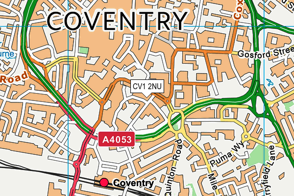 CV1 2NU map - OS VectorMap District (Ordnance Survey)