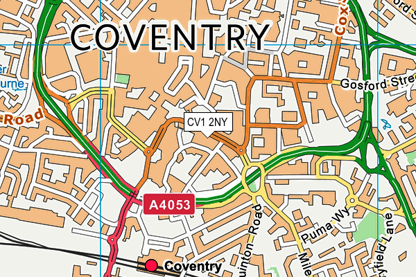 CV1 2NY map - OS VectorMap District (Ordnance Survey)