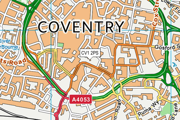 CV1 2PS map - OS VectorMap District (Ordnance Survey)