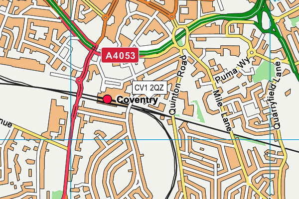 CV1 2QZ map - OS VectorMap District (Ordnance Survey)