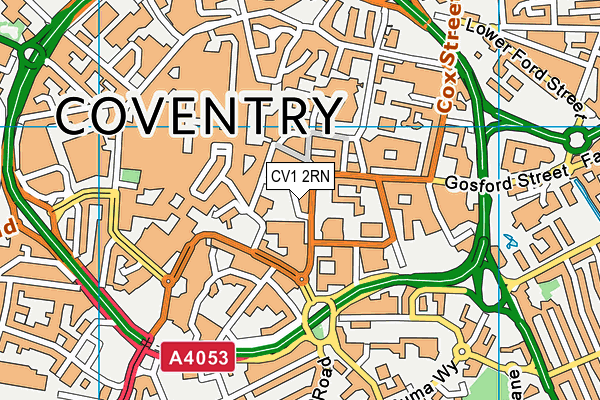 CV1 2RN map - OS VectorMap District (Ordnance Survey)