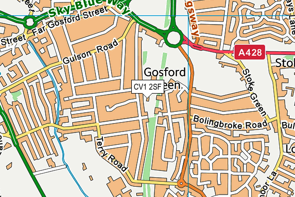 Gosford Park Primary School map (CV1 2SF) - OS VectorMap District (Ordnance Survey)
