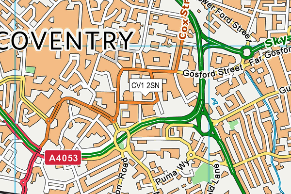 CV1 2SN map - OS VectorMap District (Ordnance Survey)