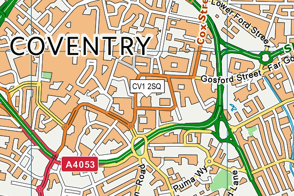 CV1 2SQ map - OS VectorMap District (Ordnance Survey)
