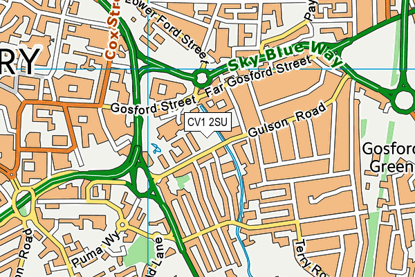 CV1 2SU map - OS VectorMap District (Ordnance Survey)