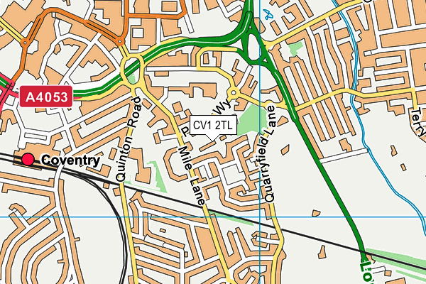 CV1 2TL map - OS VectorMap District (Ordnance Survey)