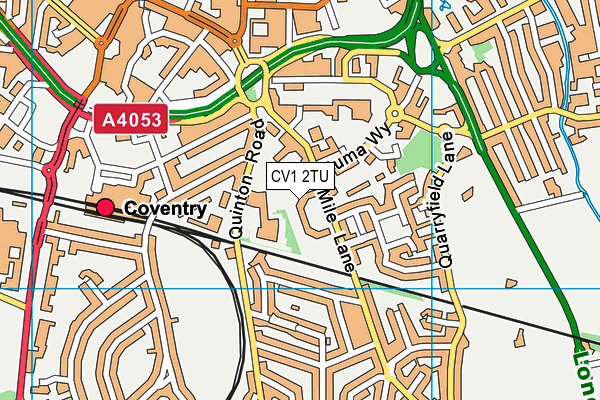 CV1 2TU map - OS VectorMap District (Ordnance Survey)