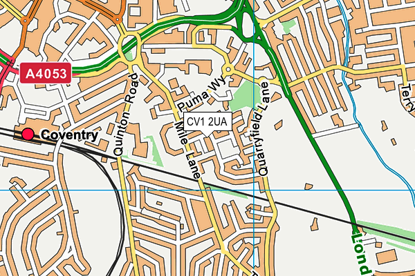 CV1 2UA map - OS VectorMap District (Ordnance Survey)