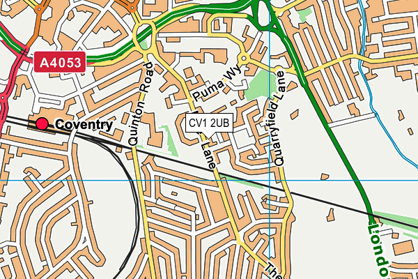 CV1 2UB map - OS VectorMap District (Ordnance Survey)